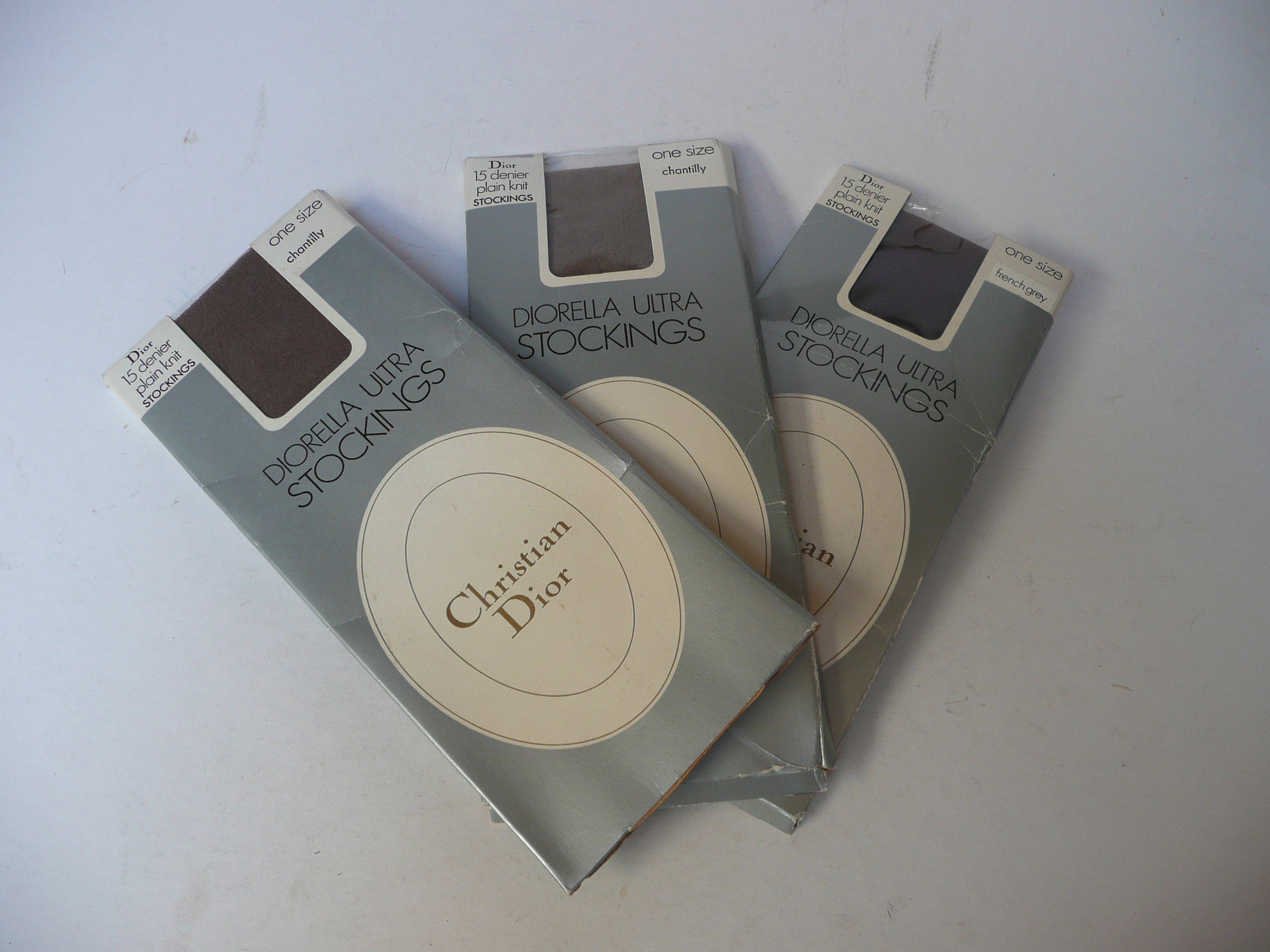 Image of Christian Dior/Diorella Vintage  Denier Plain Knit Stockings One Size Fits Shoe Size Uk - & European -