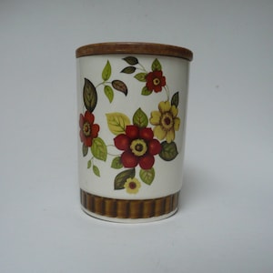 Vintage Retro Royal Worcester Ltd Subsidiary Palissy England Clovelly ceramic kitchen storage jar