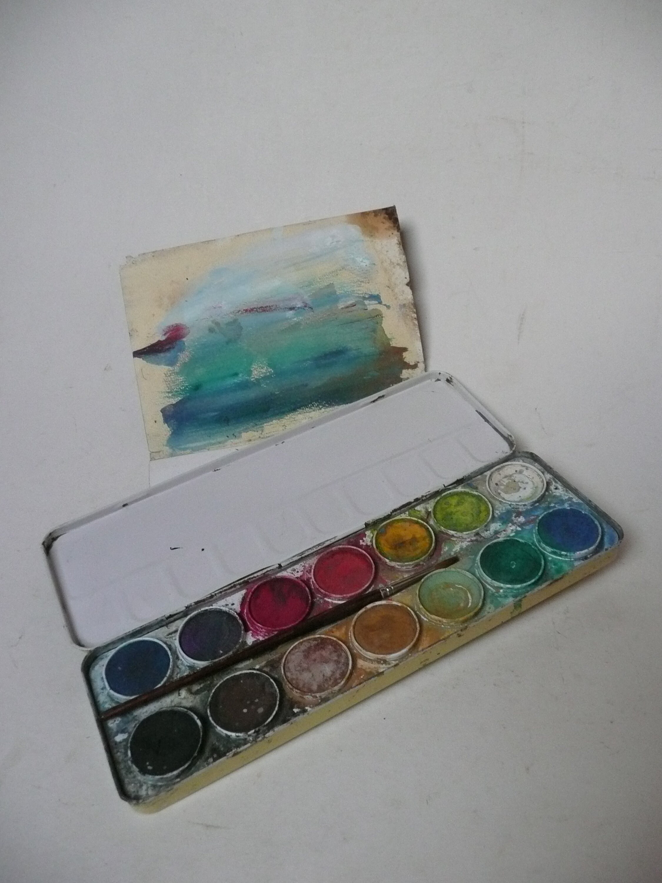 Charming Vintage Set of Japanese Guitar Water Colours in