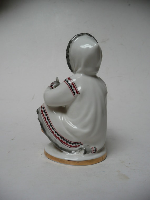 Lomonosov Porcelain USSR ホッキョクグマの置物 Rare Delightful Vintage Russian USSR Lomonosov Porcelain Factory