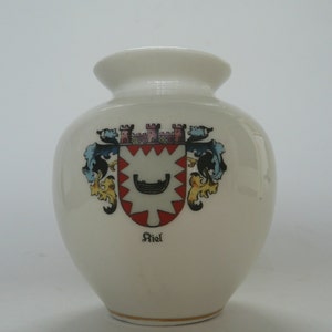 Vintage porcelain Elisenfels Arzberg Bavaria Vase with Riel heraldic 1960&#39;s