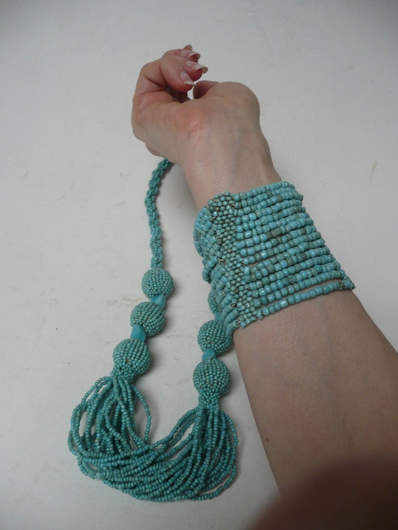 ターコイズ ハンドメイド ヴィンテージ ネックレス＆ブレスレット