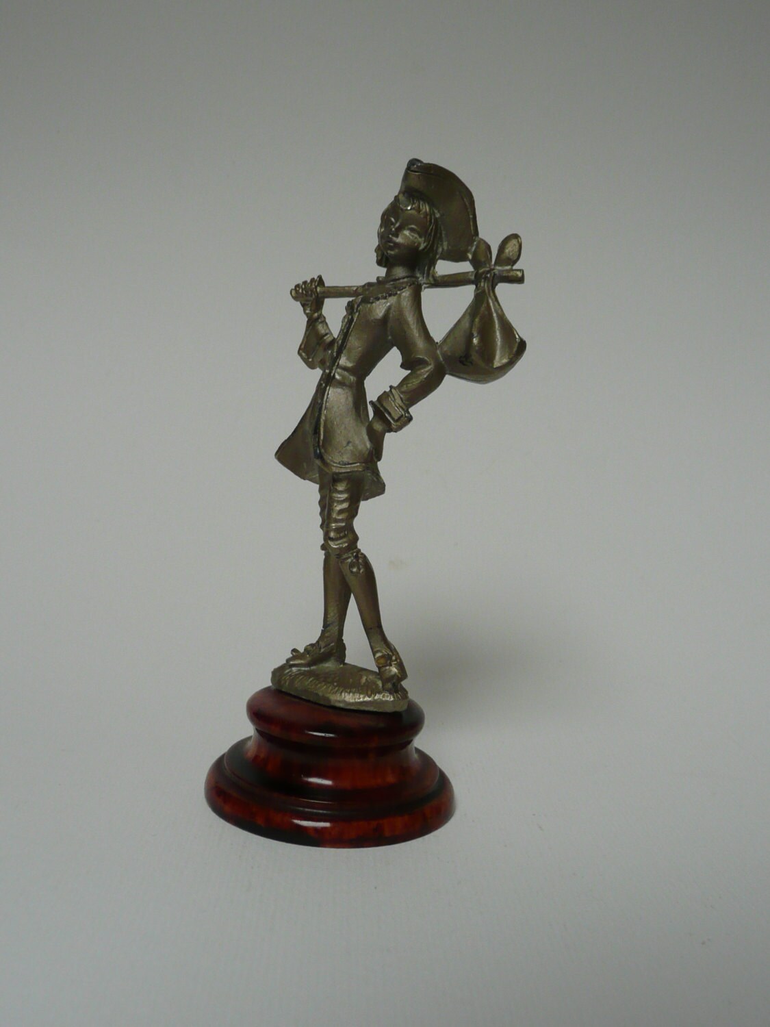 Vintage Italian Peltro Cesellato A Mano Pewter Figure of Boy Hand