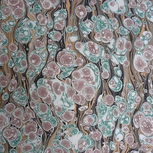 Vintage 1995 ambachtelijke hand gemarmerd papier vel A2 door Victoria Hall gemaakt in Engeland