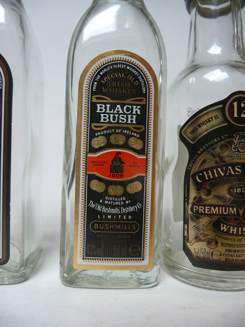 4 Miniature Vintage Whisky Bottles Chivas Regal Bushmills Etsy
