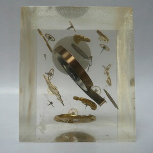 Vintage Horological Acrylic Cube Paperweight of Exploding Watch From ...