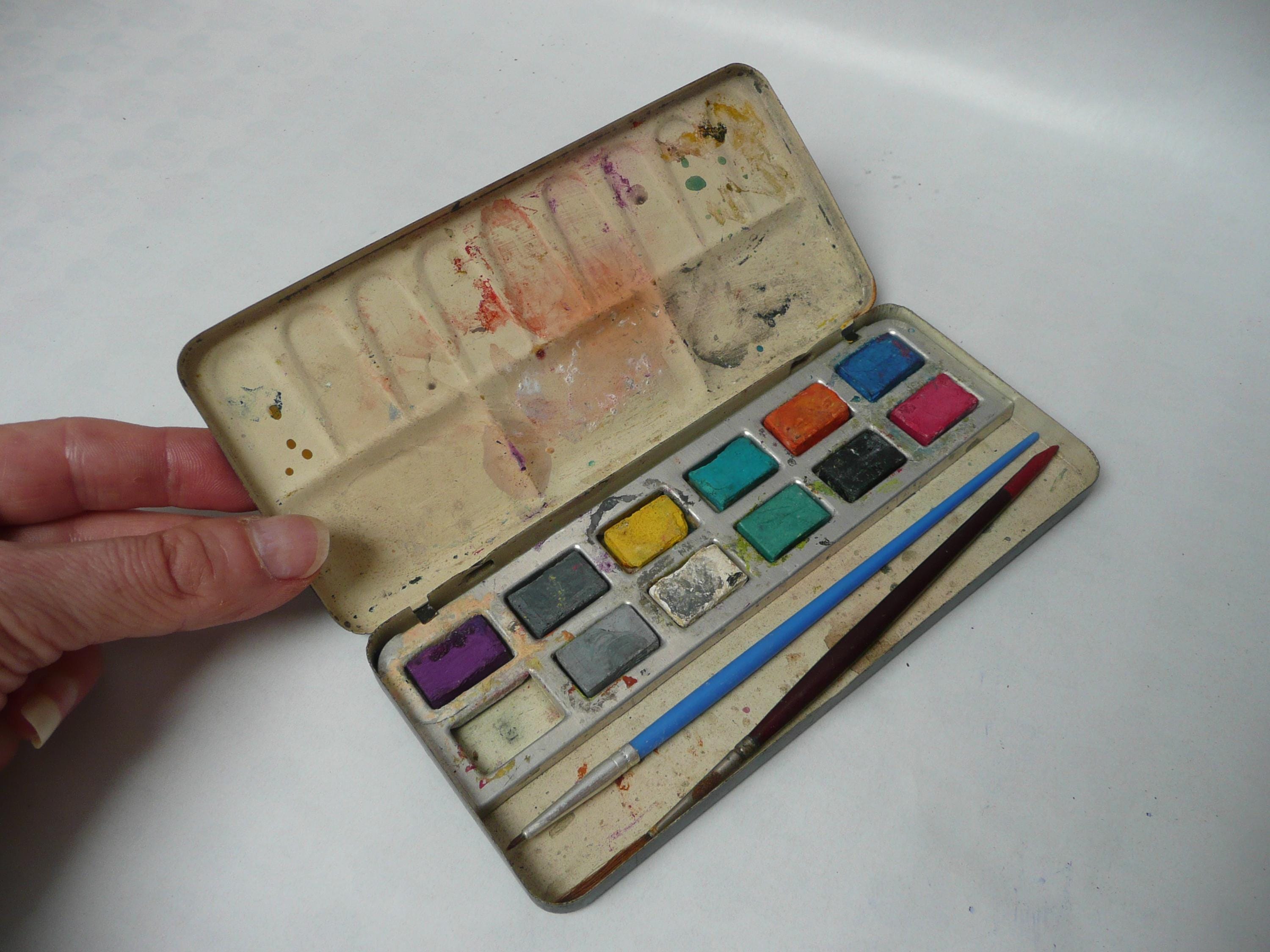 Vintage watercolor palette tin - Etsy Österreich, image size:3000x2250