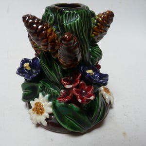 Vintage Majolica-style art pottery Vase by Austrian company St Peter Graz aka St Peter Keramik