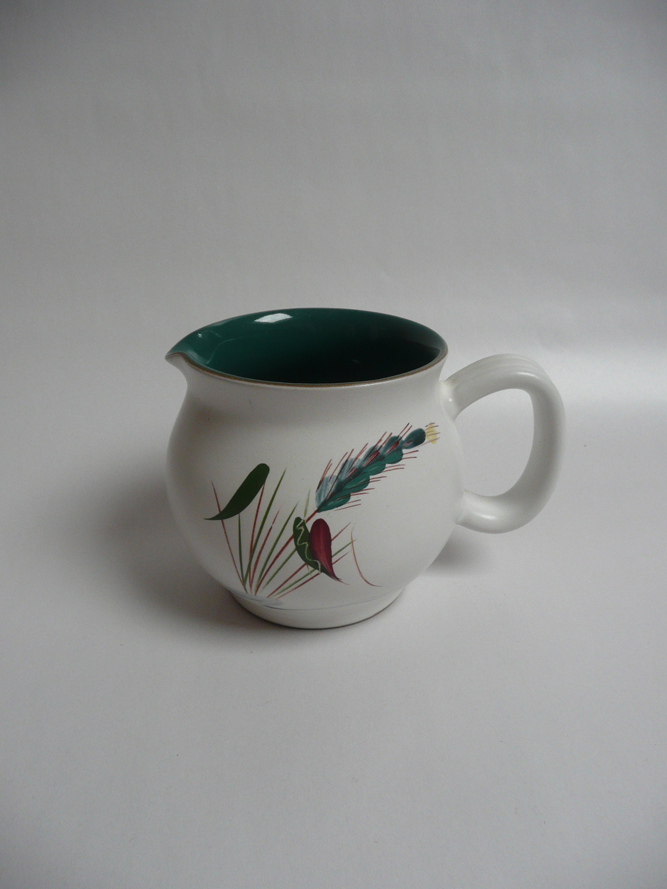 Vintage Retro Green Denby pottery hand painted Greenwheat Etsy