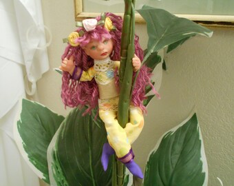 Ooak Art Clay Articulated Pixie Doll.