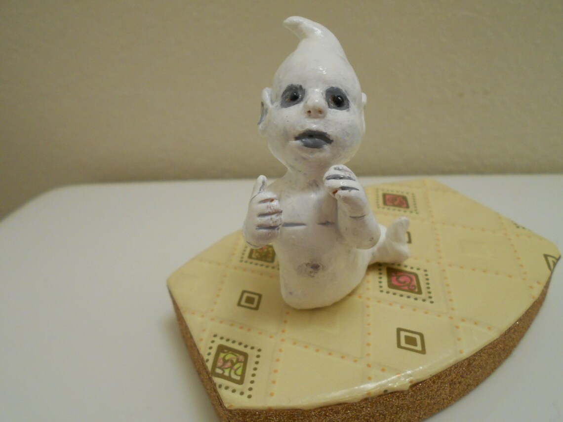 Ooak Art Clay Baby Statue Ghost Baby Doll. Etsy