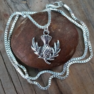 Thistle Necklace, Scottish Thistle Necklace, Silver Thistle Pendant, Scotland Thistle Jewelry, Celtic Jewelry, Celtic Thistle Pendant