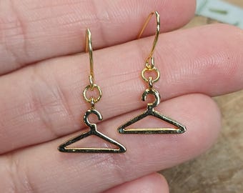 Pro Choice Hanger Earrings: Gold Womens Rights Dangles
