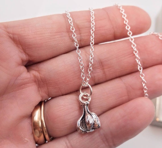 Garlic Necklace Garlic Bulb Necklace Pewter Garlic Necklace Etsy