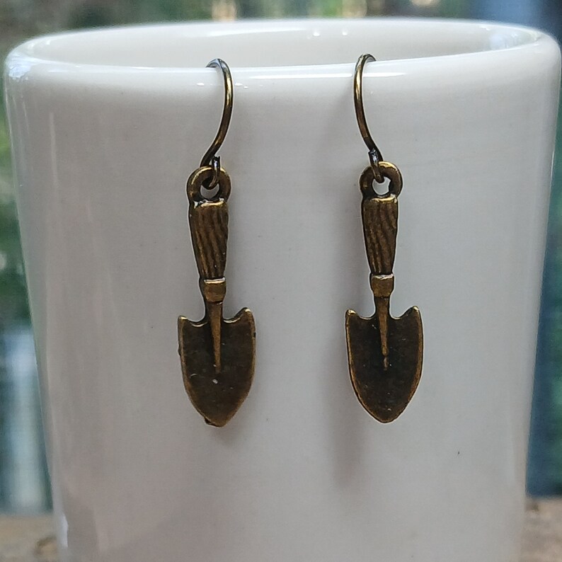 Trowel Earrings, Archaeology Trowel Earrings, Archaeology Jewelry, Garden Tool Earrings image 5