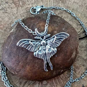 Luna Moth Necklace, Luna Moth Pendant,  Silver Moth Necklace, Luna Moth Jewelry, Moth Lover Gift