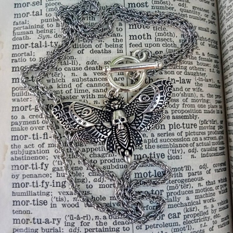 Moth Necklace Death's Head Moth Necklace Silence of the Lambs Moth Jewelry Large Moth Necklace image 5