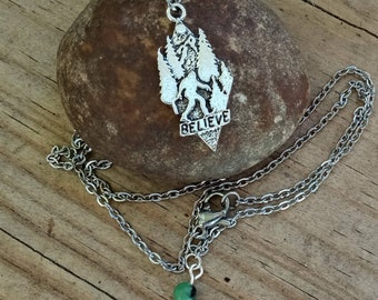 Bigfoot Necklace, Sasquatch Pendant, Bigfoot Pendant, Yeti Runner Gift, Sasquatch Jewelry, Cryptid Jewelry, Bigfoot Jewelry, Yeti Necklace.