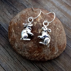 Rabbit Earrings, Rabbit Dangles, Bunny Earrings, Year of the Rabbit Jewelry, Easter Bunny Earrings, Silver Rabbit Jewelry, Bunny Dangles image 6