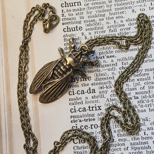 Bronze Cicada Necklace: Vintage-Style Insect Pendant