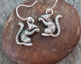 Squirrel Earrings, Squirrel Dangles, ADHD Squirrel Earrings, Squirrel Brain Dangles, ADHD Jewelry, Neurodivergent Jewelry, ADHD Gift