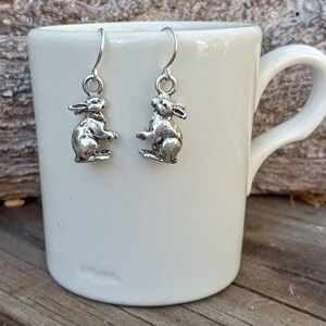 Rabbit Earrings, Rabbit Dangles, Bunny Earrings, Year of the Rabbit Jewelry, Easter Bunny Earrings, Silver Rabbit Jewelry, Bunny Dangles Bild 8