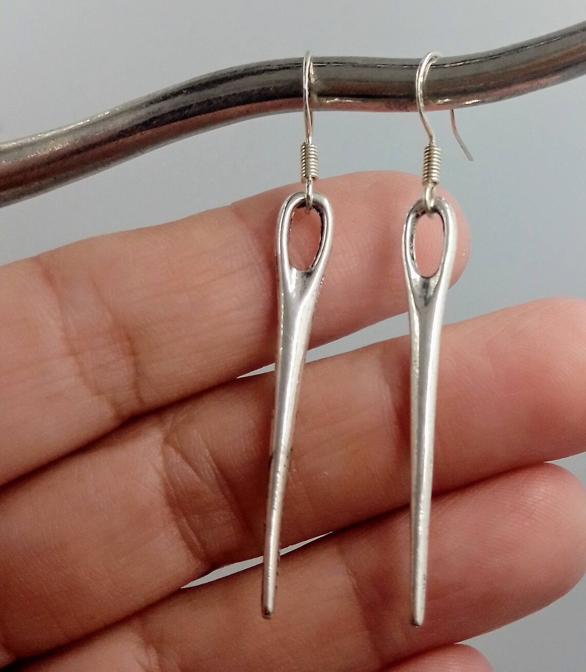 Embroidery Needle Earrings Sewing Needle Earrings Needle Etsy