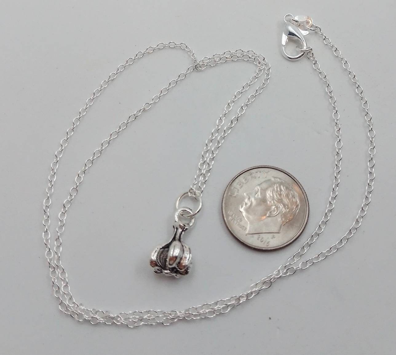 Garlic Necklace Garlic Bulb Necklace Pewter Garlic Necklace Etsy