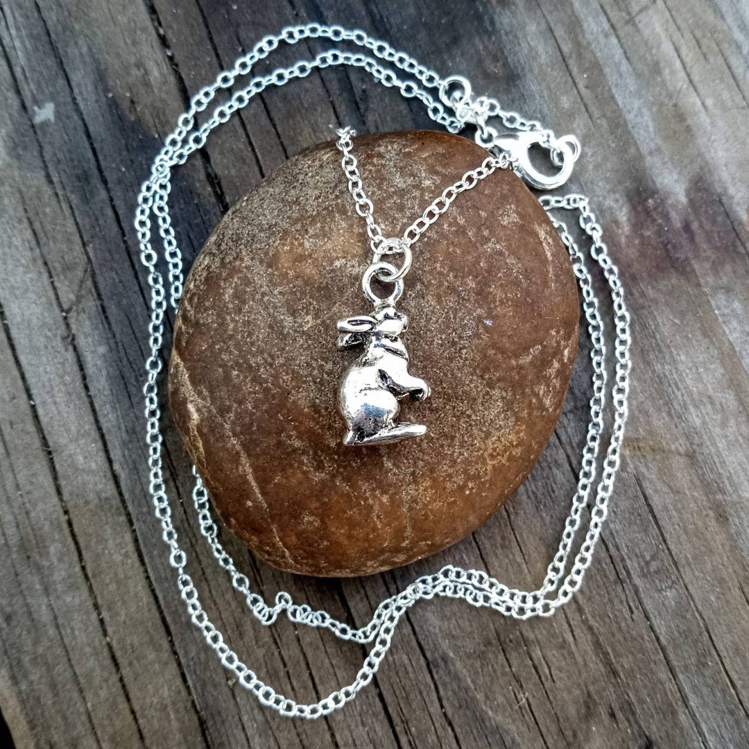 Silver Rabbit Pendant Necklace: Watership Down Jewelry - Etsy
