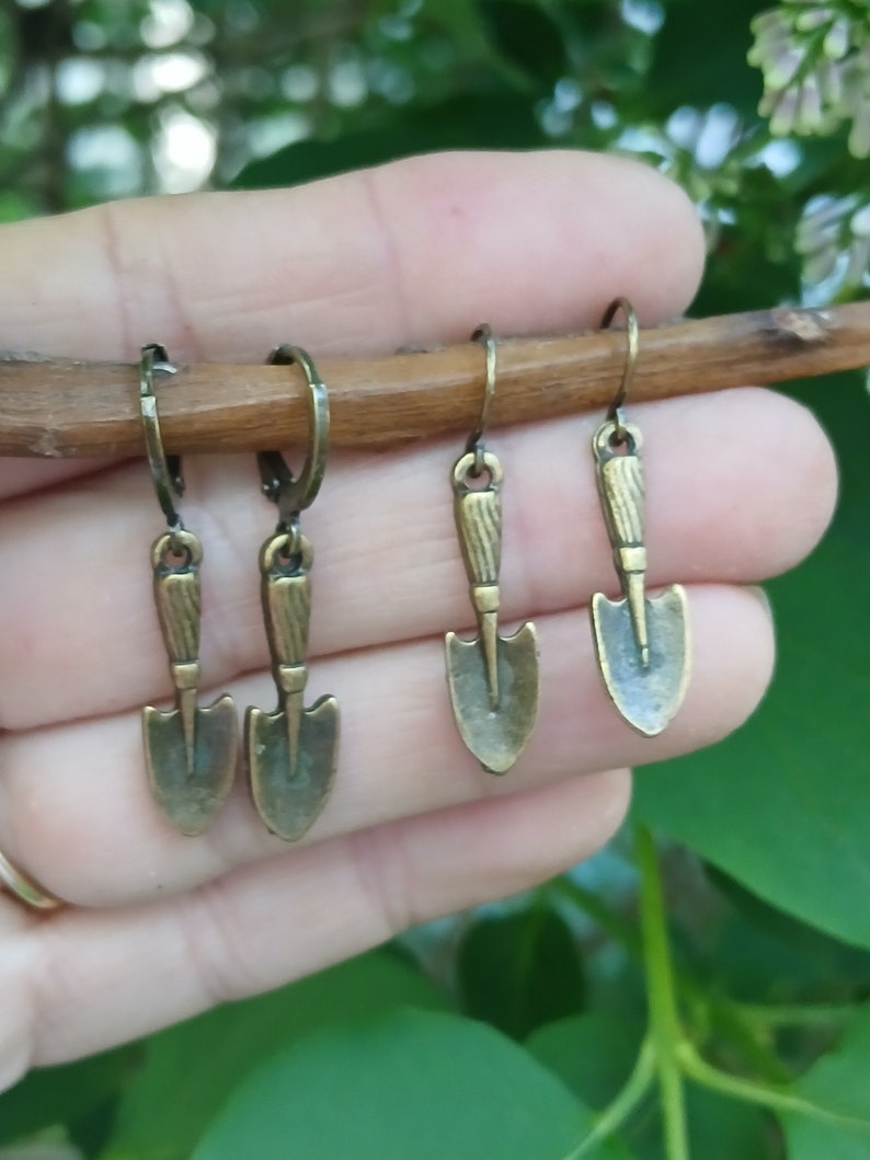 Trowel Earrings, Archaeology Trowel Earrings, Archaeology Jewelry, Garden Tool Earrings image 4