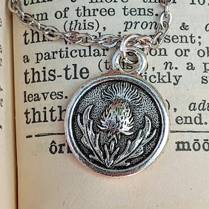 Thistle Pendant, Silver Thistle Necklace, Small Thistle Pendant, Scottish Thistle Jewelry, Celtic Thistle Pendant, Silver Celtic Necklace
