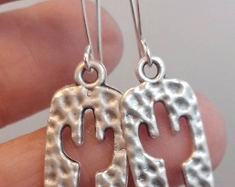 Saguaro Cactus Earrings, Saguaro Silhouette Cactus Earrings, Silver Cactus Earrings, Pewter Saguaro Cactus Earrings, Cactus Earrings