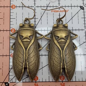 Large Cicada Earrings, Bronze Cicadas Earrings, Cicada Dangles, Cicadas Earrings, Bronze Cicada Dangles image 9