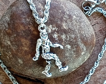 Bigfoot Pendant, Sasquatch Necklace, Sasquatch Pendant, Bigfoot Believer Gift, Yeti Runner Necklace, Cryptid Necklace, Bigfoot Necklace