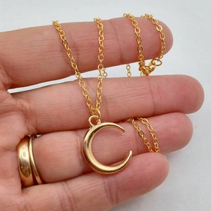 Crescent Moon Necklace, Dainty Layering Necklace, Moon Stacking Necklace, Crescent Moon Charm Necklace, Love You to the Moon and Back Gift