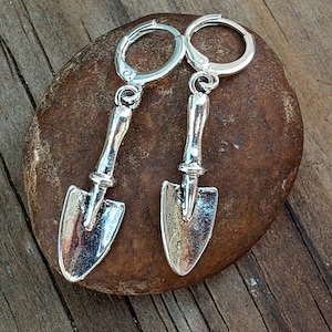 Trowel Dangles, Garden Trowel Earrings, Archaeology Trowel Earrings, Tiny Trowel Dangle Earrings, Archaeologist Gift, Gardening Jewelry