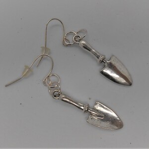 Trowel Earrings, Garden Trowel Earrings, Archaeology Trowel Earrings, Tiny Trowel Dangle Earrings, Hand Trowel Earrings, Gardening Jewelry image 4