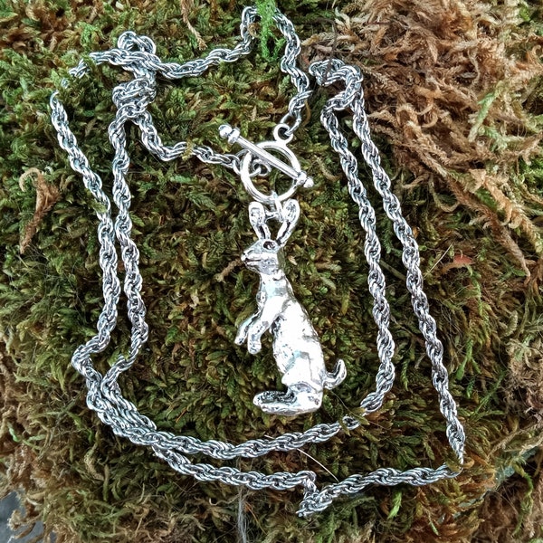 Rabbit Necklace, Bunny Rabbit Pendant, Easter Bunny Pendant, Rabbit Lover Gift, Silver Rabbit Necklace, Silver Rabbit Jewelry, Easter Gift