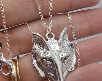 Wolf Necklace, Spirit Wolf Pendant, Wolf Totem Jewelry, Spirit Wolf Jewelry, Silver Wolf Necklace, Silver Wolf Pendant, Spirit Wolf Necklace