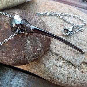 Hummingbird Skull Necklace, Bird Skull Pendant, Hummingbird Skull Pendant, Silver Hummingbird Necklace