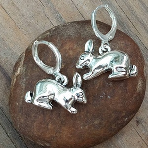 Rabbit Dangles, Bunny Earrings, Year of the Rabbit  Jewelry, Easter Bunny  Earrings, Silver Rabbit Jewelry, Bunny Dangles, Easter Bunny Gift