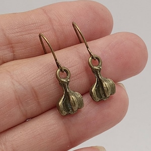Garlic Earrings, Garlic Bulb Earrings, Garlic Dangles, Garlic Earrings, Garlic Jewelry, Chef Jewelry