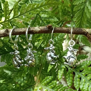 Rabbit Earrings, Rabbit Dangles, Bunny Earrings, Year of the Rabbit Jewelry, Easter Bunny Earrings, Silver Rabbit Jewelry, Bunny Dangles Bild 7