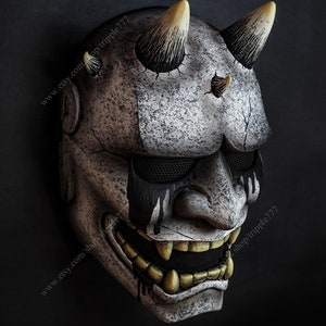 Japanese Hannya Airsoft Mask Samurai Oni Kabuki Noh Evil Demon Devil Home Decor Decorative Halloween Costume Cosplay White KK22