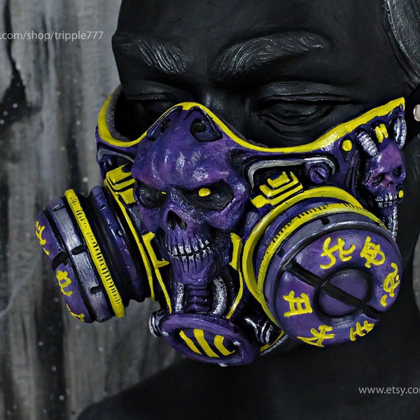 Cyberpunk Steampunk Rider Motorcycle Mask Halloween Costume Gas Cosplay Paintball Airsoft Gun Cyber Punk Demon Skull D551