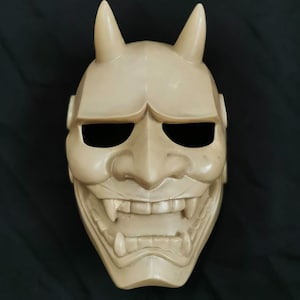 Japanese Hannya Mask Airsoft BB Gun Samurai Oni Kabuki Noh Evil Demon Devil DJ Party Halloween Costume Cosplay Kikadeen Darth Maul KK14 Unfinished Mask