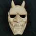 Masque Hannya Japonais Oni Kabuki – Blanc – Taille Unique – Halloween Cosplay Airsoft