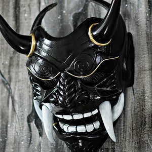 Samurai Assassin Dämon Oni BB Gun Airsoft Maske, Halloween Kostüm Cosplay Ninja Krieger Teufel Böse Hannya Kabuki Home Decor Wandmaske DA06 Bild 4