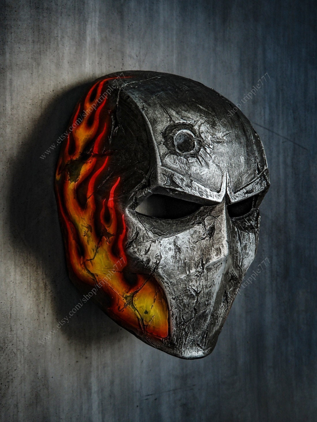 Custom Airsoft Mask Helmet Goggle Full Face Protective BB Gun Halloween Costume Prop Cosplay Motorcycle - Inferno Fire A30