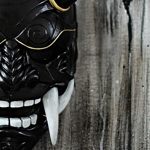 Samurai Assassin Dämon Oni BB Gun Airsoft Maske, Halloween Kostüm Cosplay Ninja Krieger Teufel Böse Hannya Kabuki Home Decor Wandmaske DA06 Bild 5